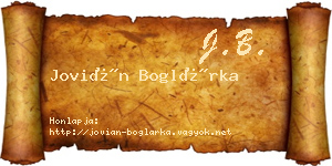 Jovián Boglárka névjegykártya
